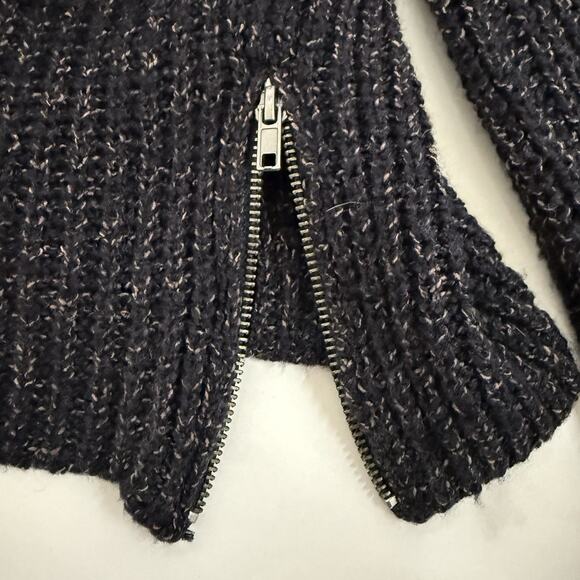 American Eagle Turtleneck Sweater Dress Size S Brown Black Side Hem Zippers NEW - Picture 7 of 12